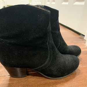 Lucky brand black suede booties size 7